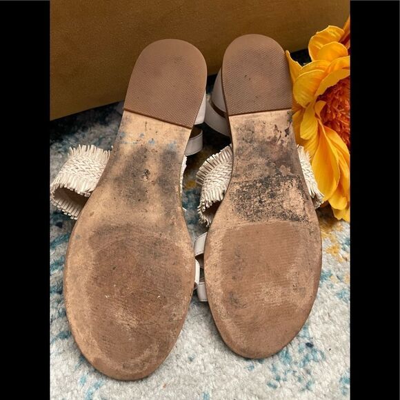 Nine West Vernell creme leather sandals ankle strap 7.5 - Picture 5 of 6